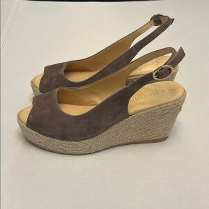 CORDANI EVAN CLASSIC ESPADRILLE WEDGE SANDALS BROWN SIZE 39=US 8.5